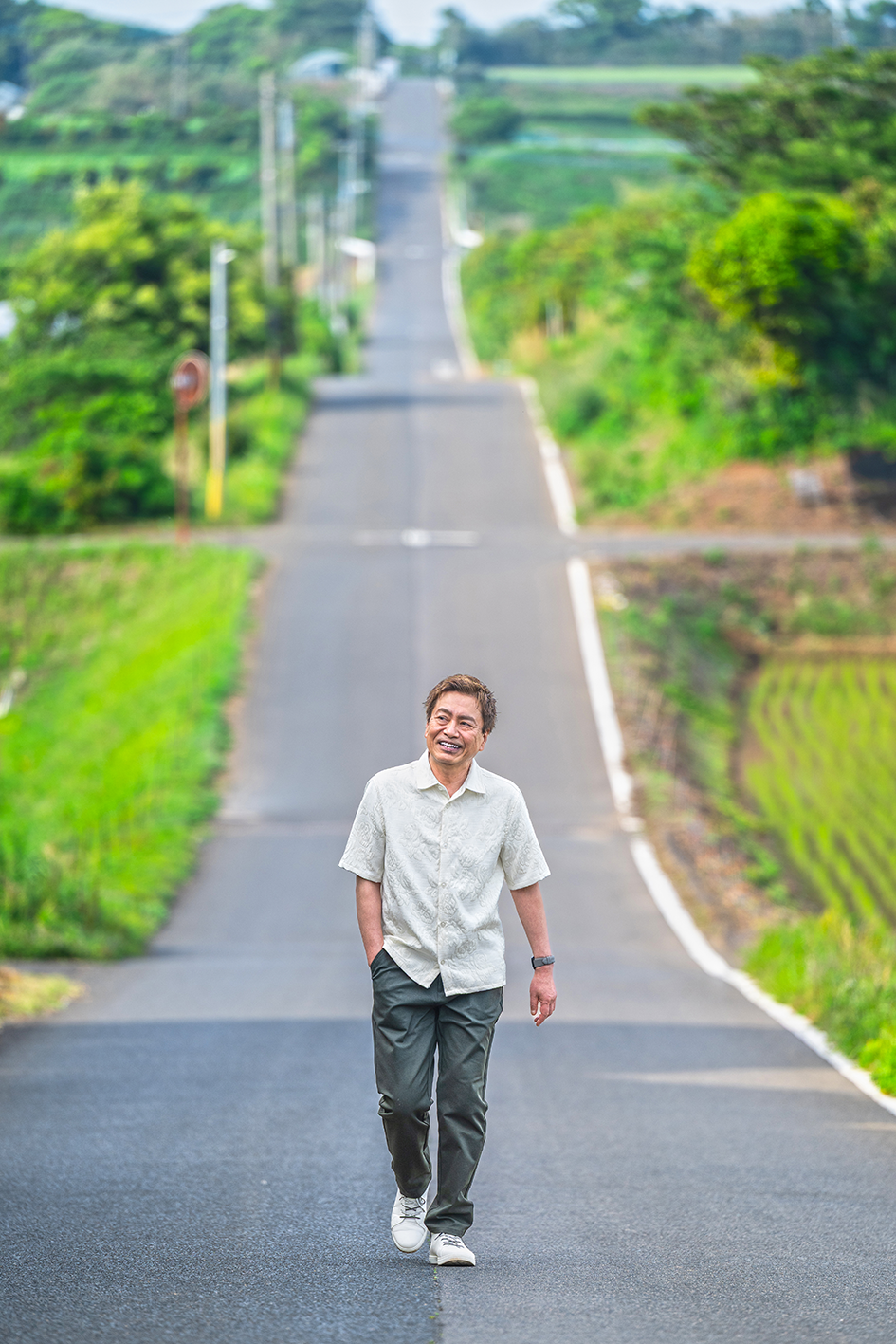 加部島の一本道