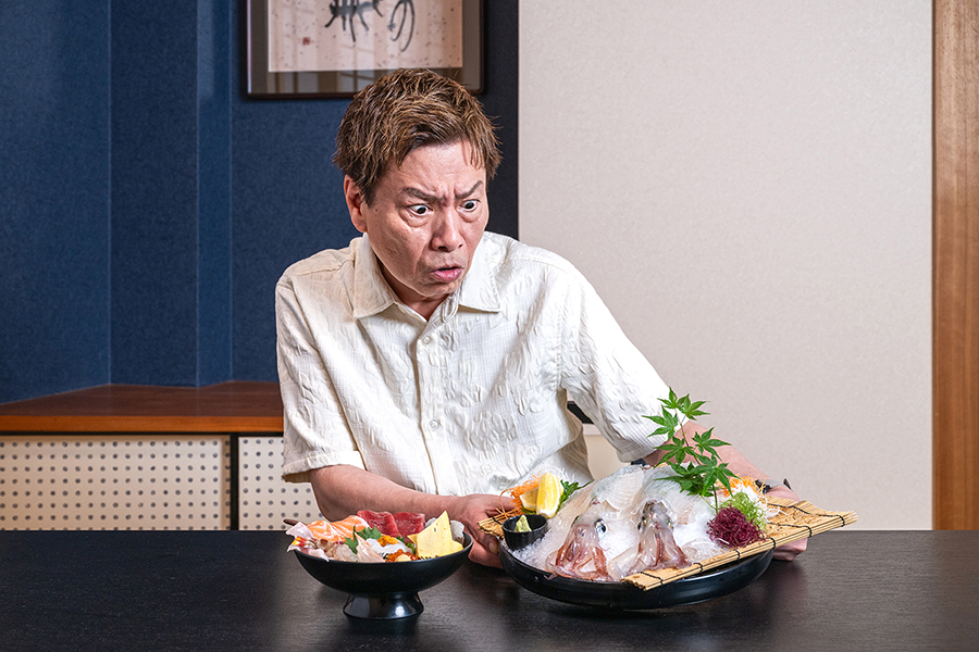 イカの活き造りと海鮮丼